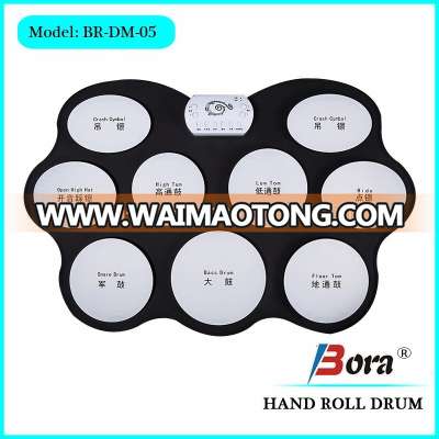 Professional high quality education silicone drums small roll up drum kit