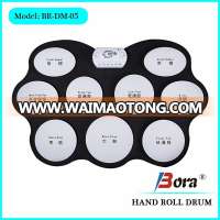 Professional high quality education silicone drums small roll up drum kit