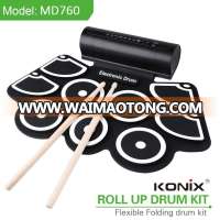 New Music Instrument USB Drum Kit Roll Up Silcone MIDI Drum Kit Educational Kit for Kids